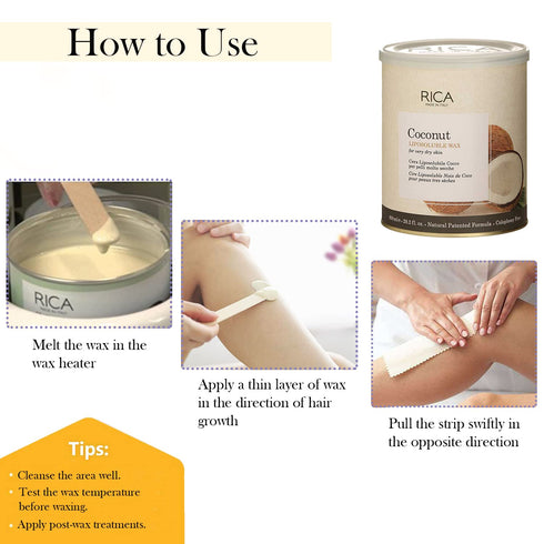 Rica Coconut Liposoluble Wax for Dry Skin 800ml